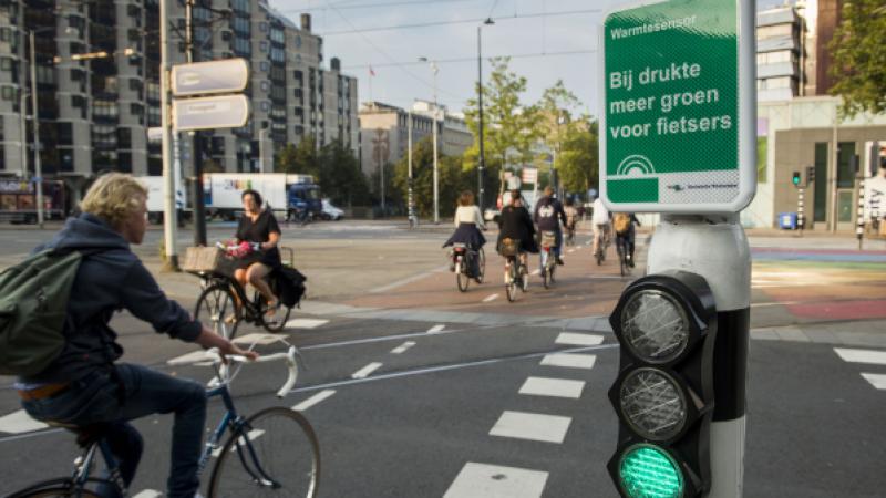 Warmtesensor bij fietsstoplicht