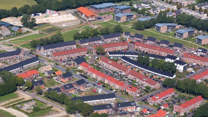 Luchtfoto van een gemeente