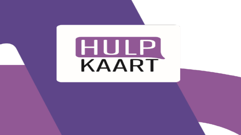 voorkant van de hulpkaart