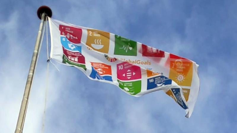 Vlag met de 17 Global Goals