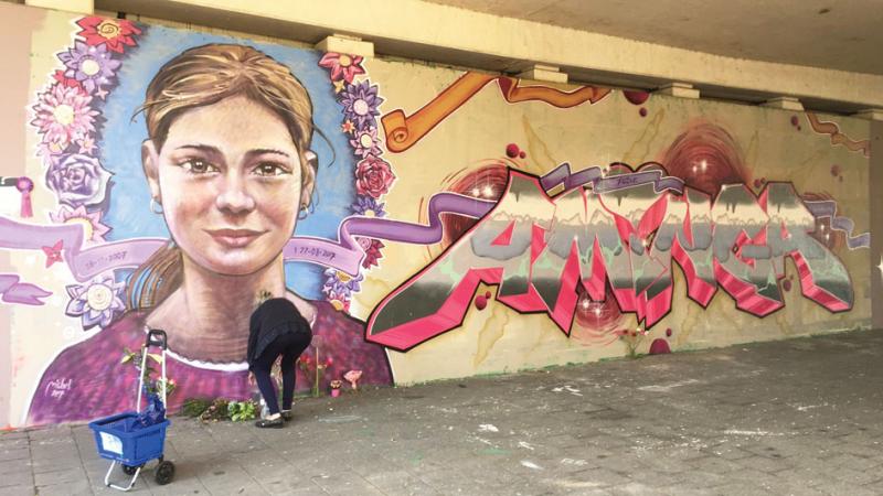 graffit-kunstwerk voor Aminga
