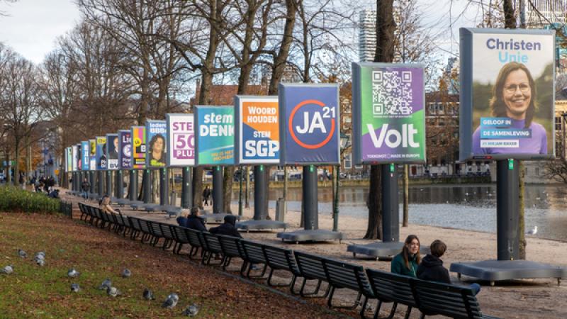 rij verkiezingsborden 
